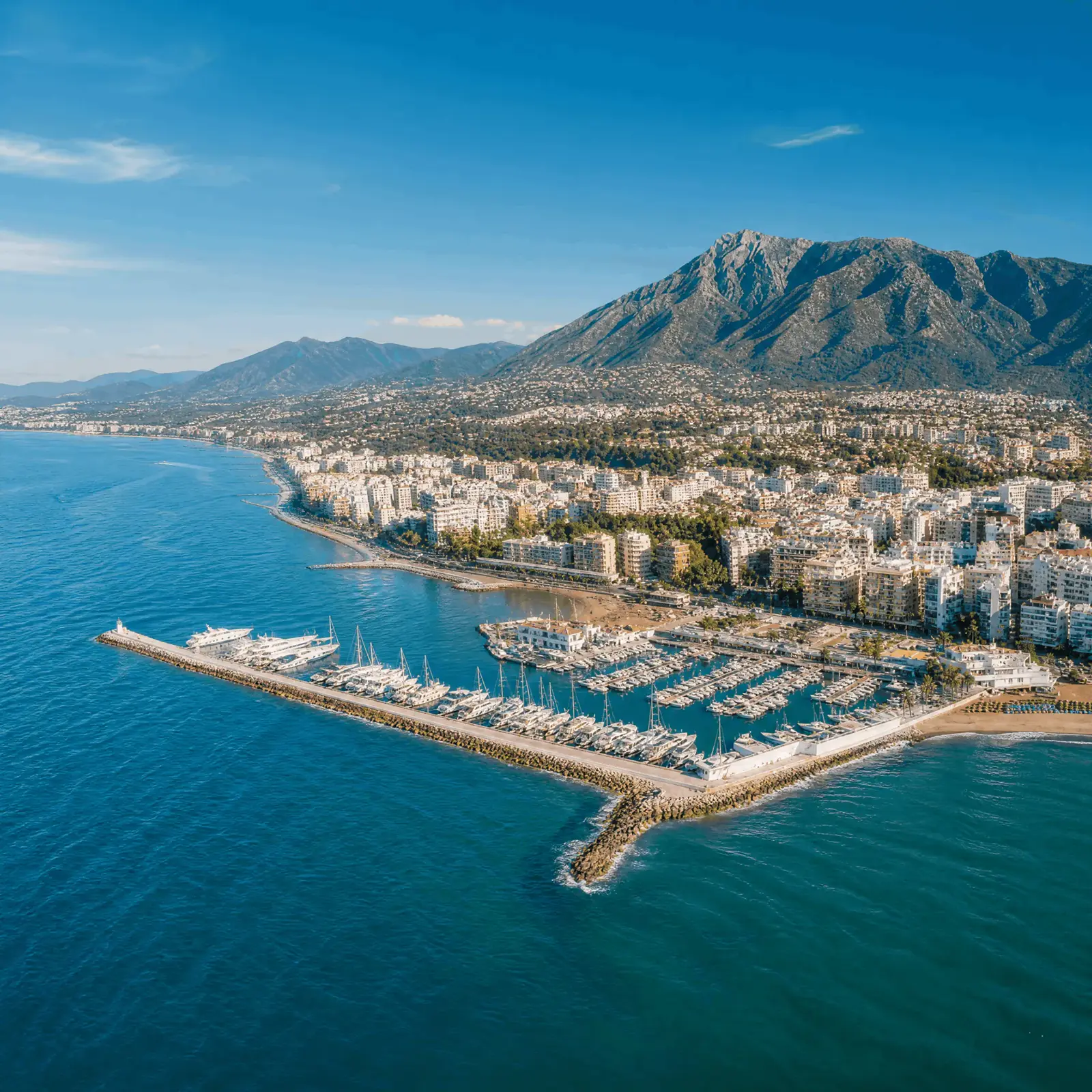 Aerial view of Marbella and Puerto Banús